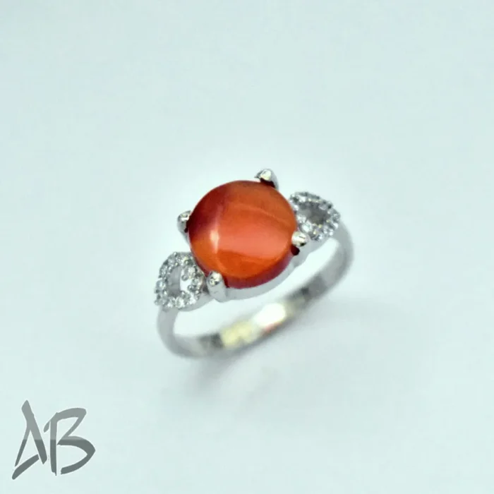 انگشتر نقره زنانه عقیق یمنی اصل سایز 59 کد 338 آقابزرگ - Image 5