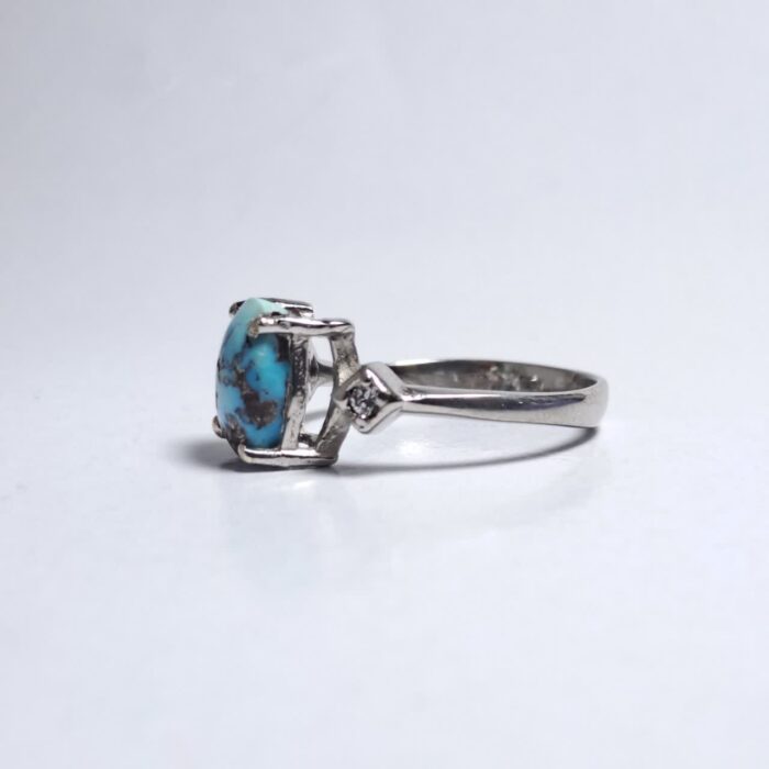 انگشتر نقره زنانه فیروزه نیشابور اصل آقابزرگ کد 340 - Image 4