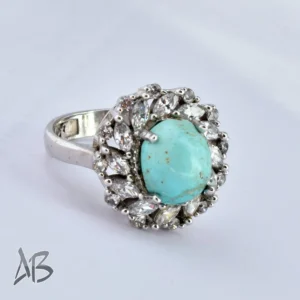 انگشتر نقره زنانه نگین فیروزه نیشابور