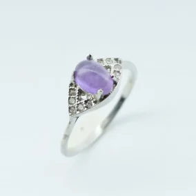 انگشتر نقره زنانه با نگین آمتیست