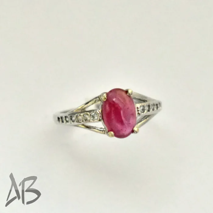 انگشتر نقره زنانه یاقوت صورتی جواهر آفریقایی اصل آقابزرگ کد 351 - Image 4