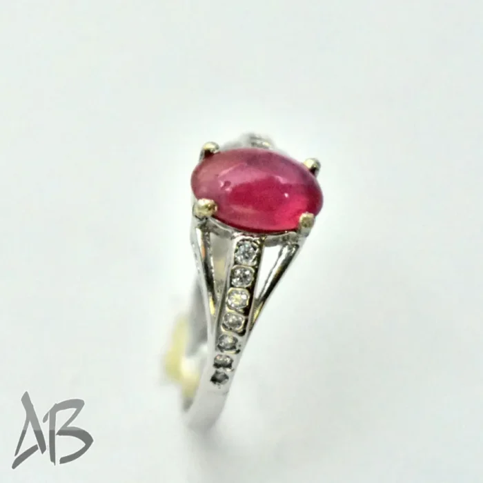 انگشتر نقره زنانه یاقوت صورتی جواهر آفریقایی اصل آقابزرگ کد 351 - Image 6