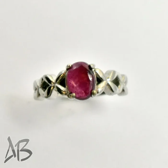 انگشتر نقره زنانه یاقوت صورتی آفریقایی اصل و معدنی عیار 925 آقابزرگ کد 352 - Image 3