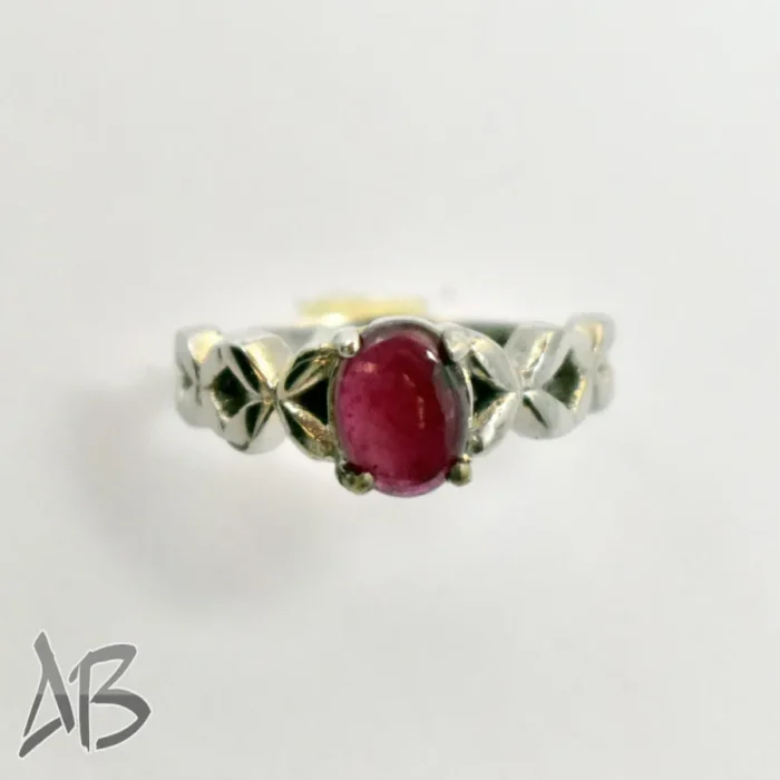 انگشتر نقره زنانه یاقوت صورتی آفریقایی اصل و معدنی عیار 925 آقابزرگ کد 352 - Image 4