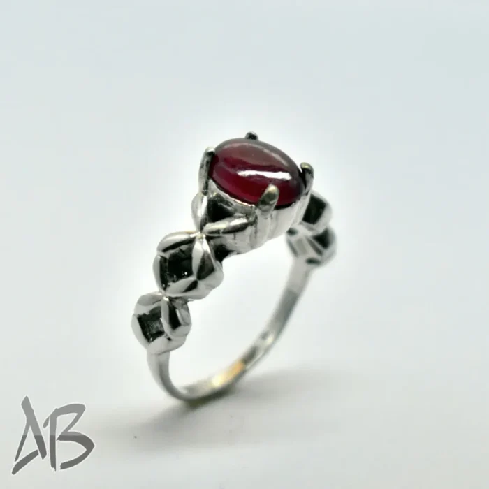 انگشتر نقره زنانه یاقوت صورتی آفریقایی اصل و معدنی عیار 925 آقابزرگ کد 352 - Image 5