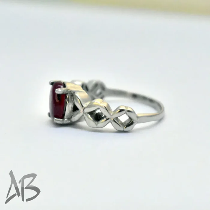 انگشتر نقره زنانه یاقوت صورتی آفریقایی اصل و معدنی عیار 925 آقابزرگ کد 352 - Image 7