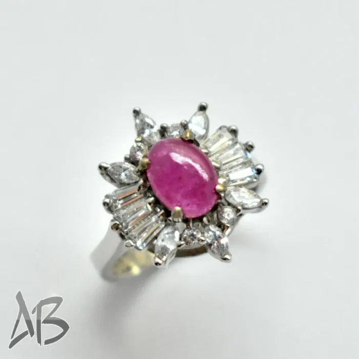 انگشتر نقره زنانه یاقوت صورتی آفریقایی سنگ معدنی اصل آقابزرگ کد 353 - Image 5