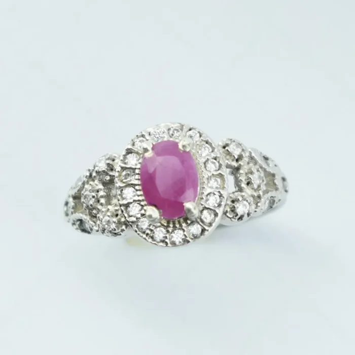 انگشتر نقره زنانه یاقوت صورتی جواهر آفریقایی اصل آقابزرگ کد 355 - Image 3