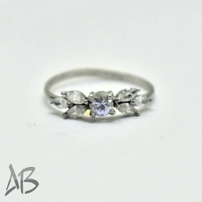 انگشتر نقره زنانه Gemless رکاب نقره استاندارد با شش نگین مارکیز، کد 360 - Image 3