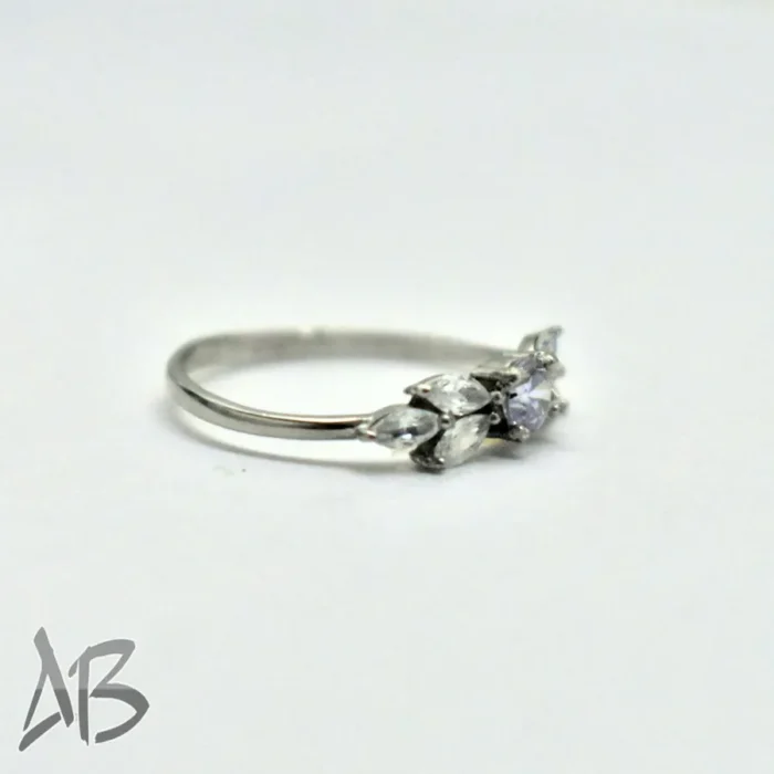انگشتر نقره زنانه Gemless رکاب نقره استاندارد با شش نگین مارکیز، کد 360 - Image 4