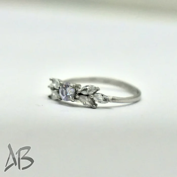 انگشتر نقره زنانه Gemless رکاب نقره استاندارد با شش نگین مارکیز، کد 360 - Image 5