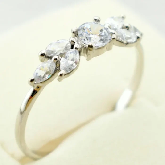 انگشتر نقره زنانه Gemless رکاب نقره استاندارد با شش نگین مارکیز، کد 360 - Image 8