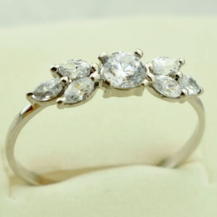 انگشتر نقره زنانه Gemless رکاب نقره استاندارد با شش نگین مارکیز، کد 360 - Image 9