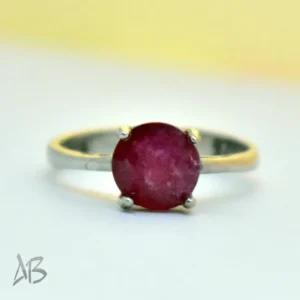 انگشتر نقره زنانه نگین یاقوت سرخ