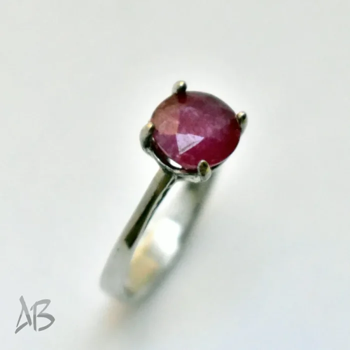 انگشتر  زنانه نقره یاقوت سرخ درجه یک دانه اناری معدنی کد 369 آقابزرگ - Image 4