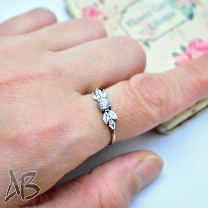 انگشتر نقره زنانه Gemless رکاب نقره استاندارد با شش نگین مارکیز، کد 360 - Image 10