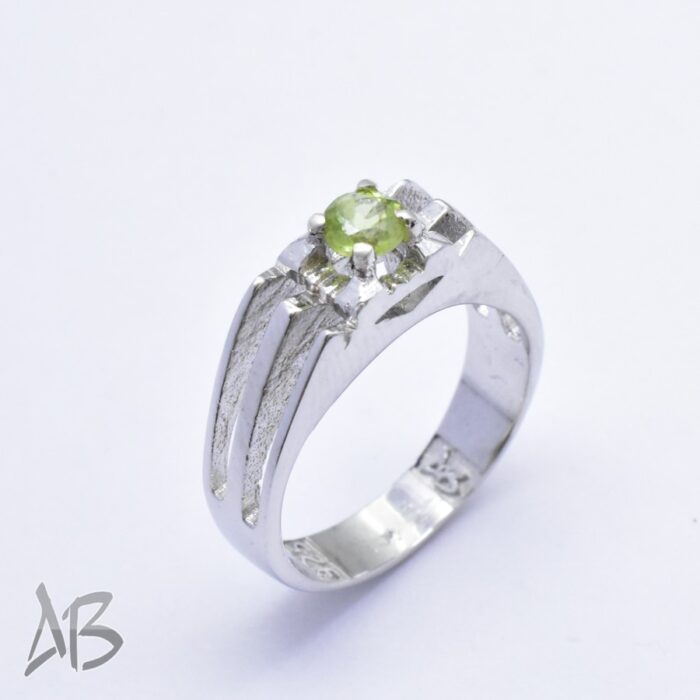 انگشتر مردانه نقره با طراحی جدید و جذاب و نگین زبرجد آقابزرگ کد M218 - Image 5