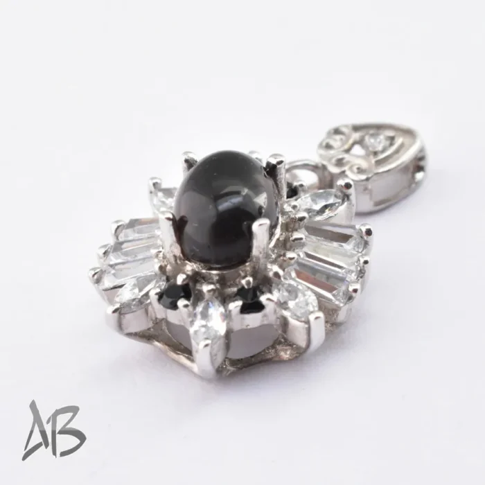 گردنبند یا مدالی نقره اصل زنانه نگین اسموکی کوارتز سبک و ظریف آقابزرگ کد Med123 - Image 4