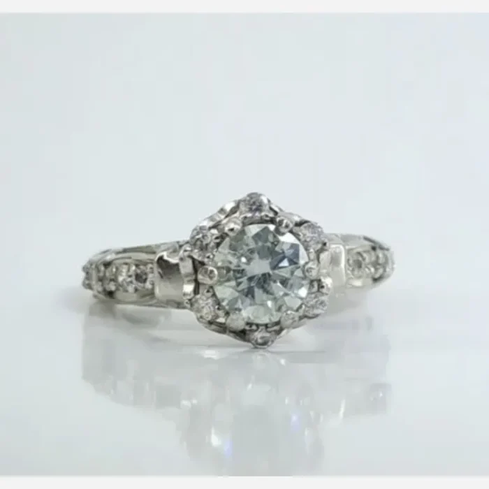 انگشتر نقره زنانه نگین موزانایت روسی شفاف و زیبا نقره 925 کد 387 - Image 3