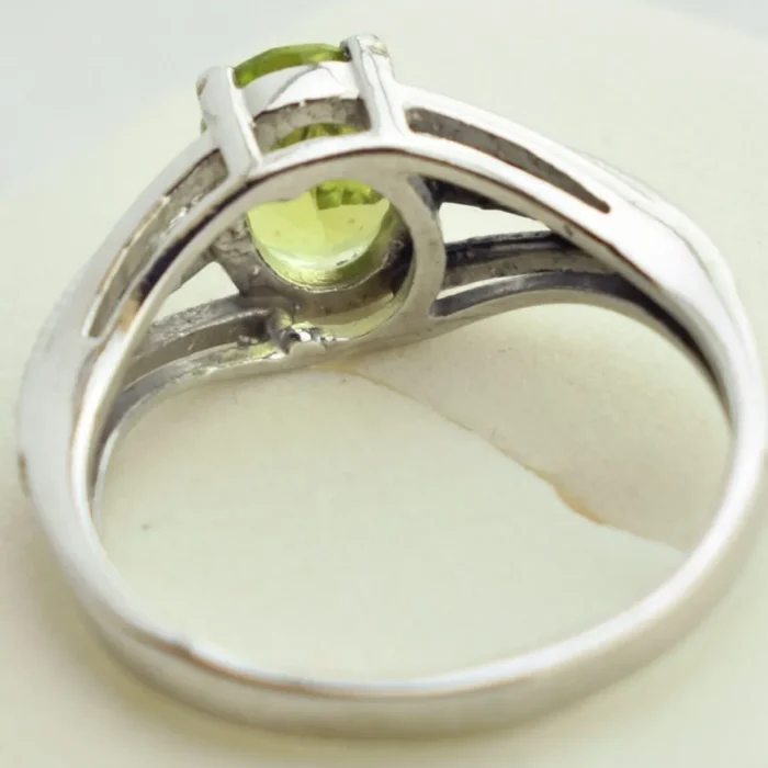 انگشتر نقره زنانه زبرجد معدنی اصل با پوشش رودیوم آقابزرگ کد 390 - Image 5