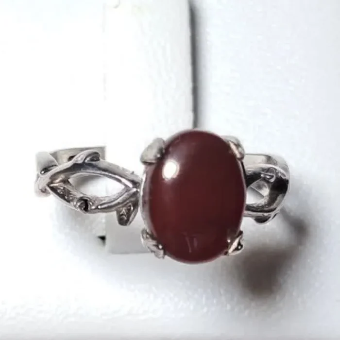 انگشتر نقره زنانه عقیق یمنی اصل سایز 54 کد 394 آقابزرگ - Image 5