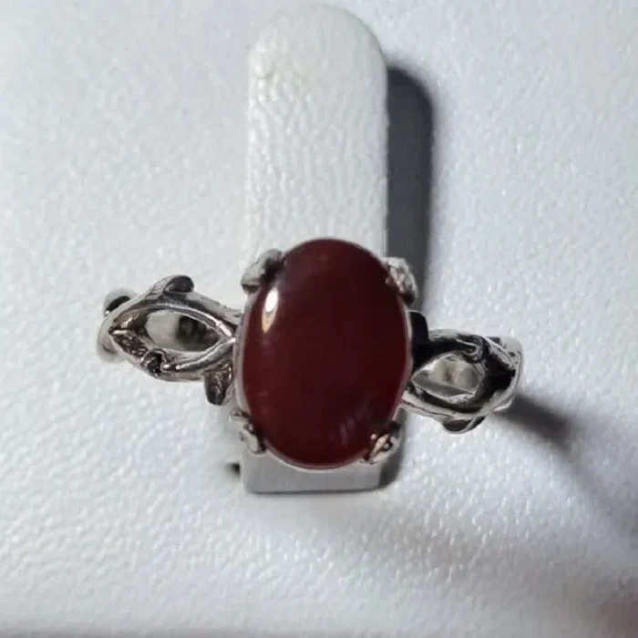 انگشتر نقره زنانه عقیق یمنی اصل سایز 54 کد 394 آقابزرگ - Image 6