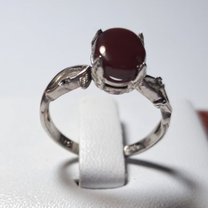 انگشتر نقره زنانه عقیق یمنی اصل سایز 54 کد 394 آقابزرگ - Image 3