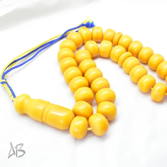 تسبیح سندلوس 33 دانه بودار زرد سایز 12 در 17 کد 1185 آقابزرگ - Image 6