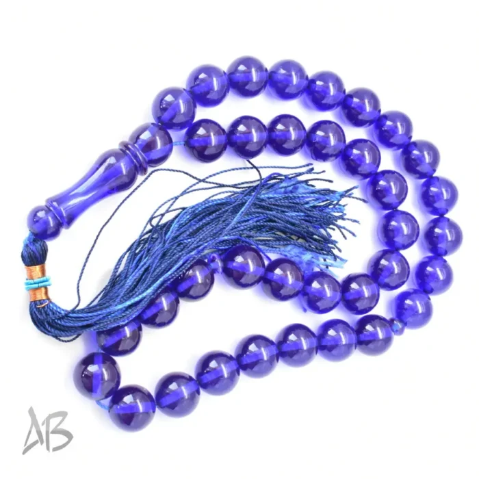 تسبیح سندلوس 35 دانه کد 1191 بودار گرد آبی کاربنی بسیار خوشرنگ سایز 13 آقابزرگ - Image 5