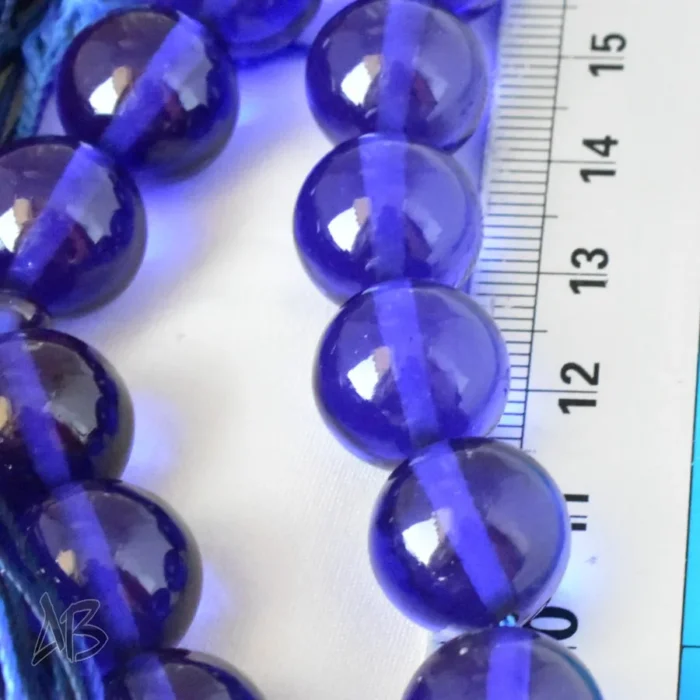 تسبیح سندلوس 35 دانه کد 1191 بودار گرد آبی کاربنی بسیار خوشرنگ سایز 13 آقابزرگ - Image 6