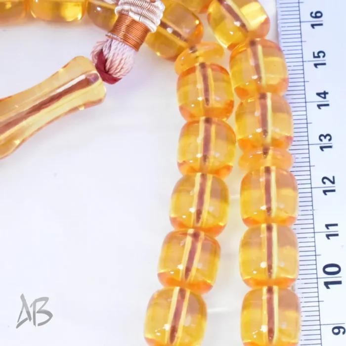 تسبیح سندلوس بودار 33 دانه اصل کد 1193 استوانه‌ای شفاف و شیشه‌ای آقابزرگ - Image 4