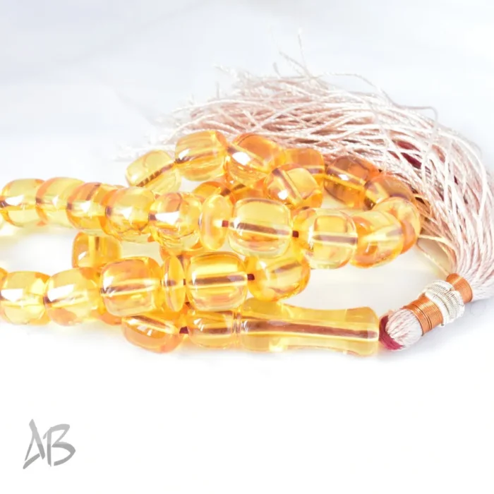 تسبیح سندلوس بودار 33 دانه اصل کد 1193 استوانه‌ای شفاف و شیشه‌ای آقابزرگ - Image 6