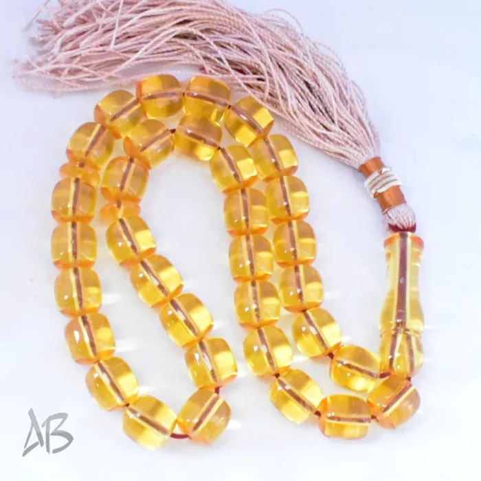 تسبیح سندلوس بودار 33 دانه اصل کد 1193 استوانه‌ای شفاف و شیشه‌ای آقابزرگ - Image 7