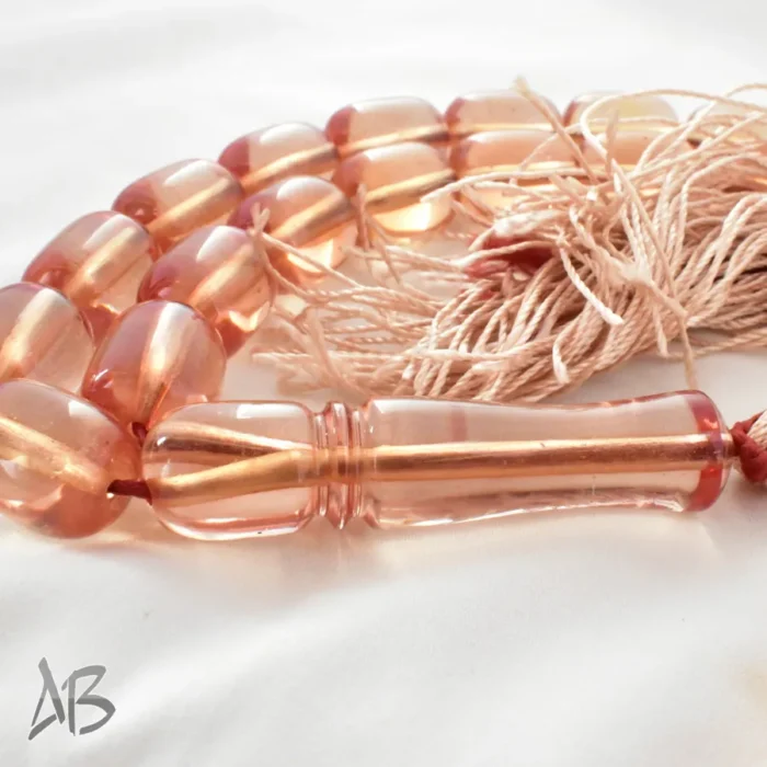 تسبیح سندلوس بودار 33 دانه اصل کد 1199 استوانه‌ای کشیده شفاف آقابزرگ - Image 3