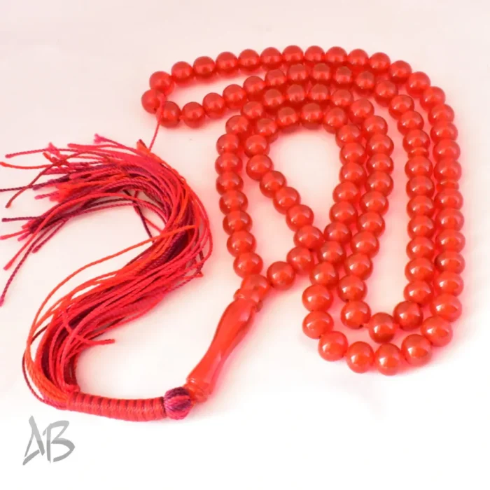 تسبیح سندلوس 100 دانه (101 دانه) کد 1202 بودار گرد قرمز سایز 7 - Image 4