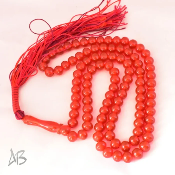 تسبیح سندلوس 100 دانه (101 دانه) کد 1202 بودار گرد قرمز سایز 7 - Image 6