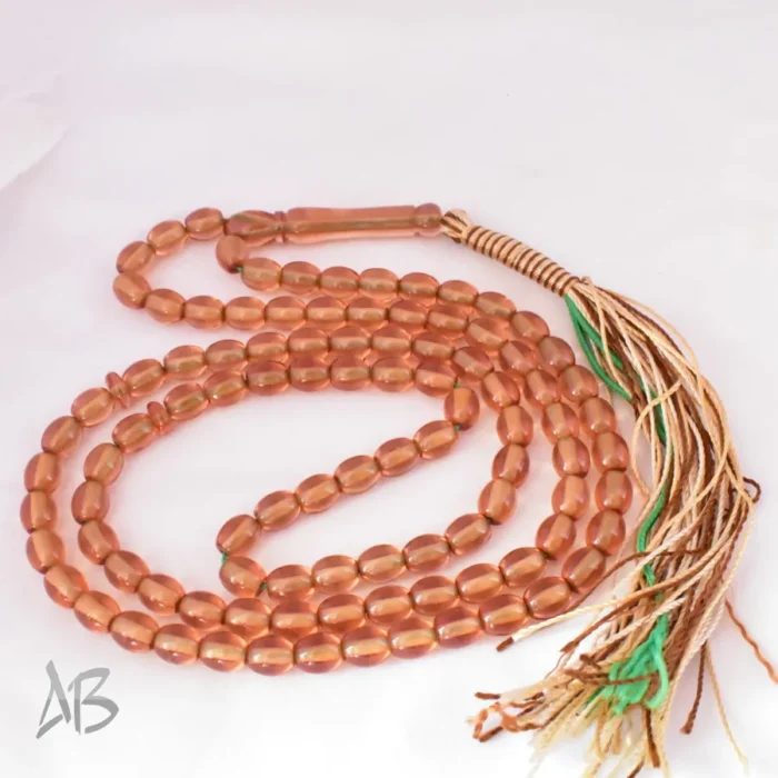 تسبیح سندلوس 100 دانه (101 دانه) کد 1203 بودار بیضی سبز رنگ آقابزرگ - Image 3