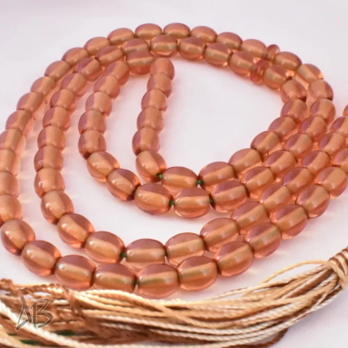 تسبیح سندلوس 100 دانه (101 دانه) کد 1203 بودار بیضی سبز رنگ آقابزرگ - Image 4