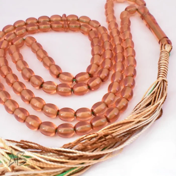 تسبیح سندلوس 100 دانه (101 دانه) کد 1203 بودار بیضی سبز رنگ آقابزرگ - Image 5