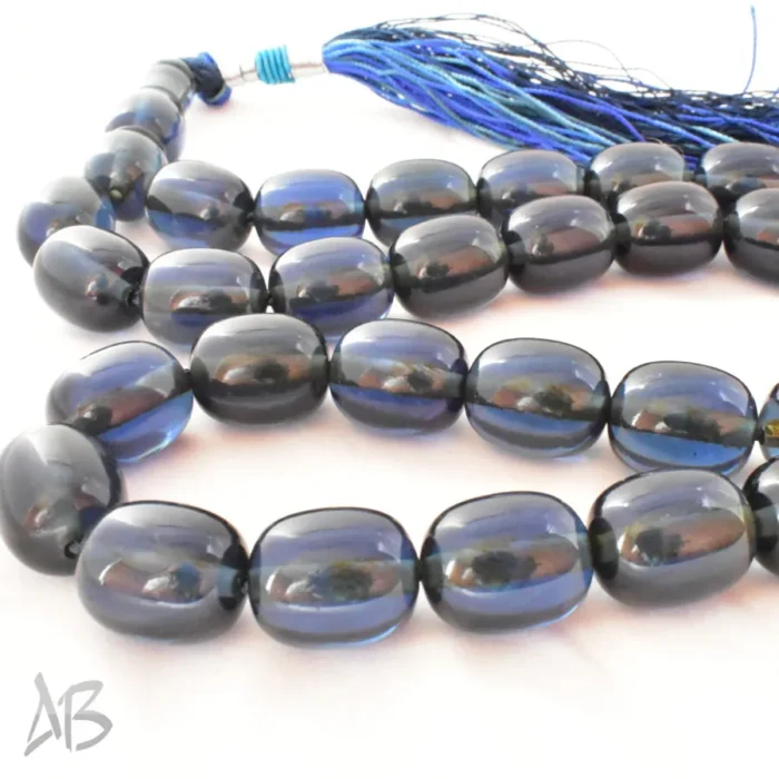 تسبیح سندلوس بودار 33 دانه اصل کد 1215 استوانه‌ای لبه گرد شمش مرغوب آلمانی تراش هنگ کنگ - Image 6