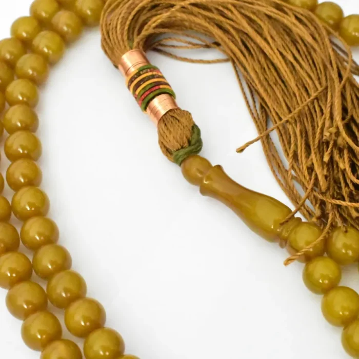 تسبیح سندلوس 100 دانه (101 دانه) کد 1231 بودار گرد قهوه‌ای روشن سایز 7 آقابزرگ - Image 6