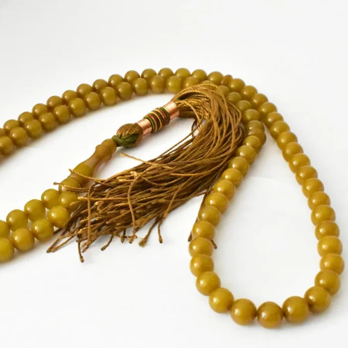 تسبیح سندلوس 100 دانه (101 دانه) کد 1231 بودار گرد قهوه‌ای روشن سایز 7 آقابزرگ - Image 7