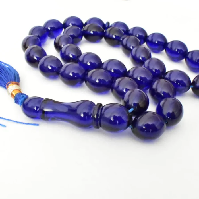 تسبیح سندلوس اصل بودار 33 دانه تخم کفتری آبی کاربنی کد 1243 آقابزرگ - Image 4