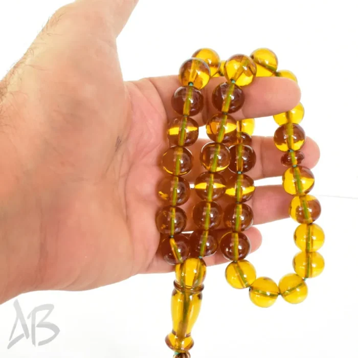 تسبیح سندلوس 33 دانه بودار گرد خوشرنگ بسیار زیبا سایز 13 در 14 کد 1245 آقابزرگ - Image 3