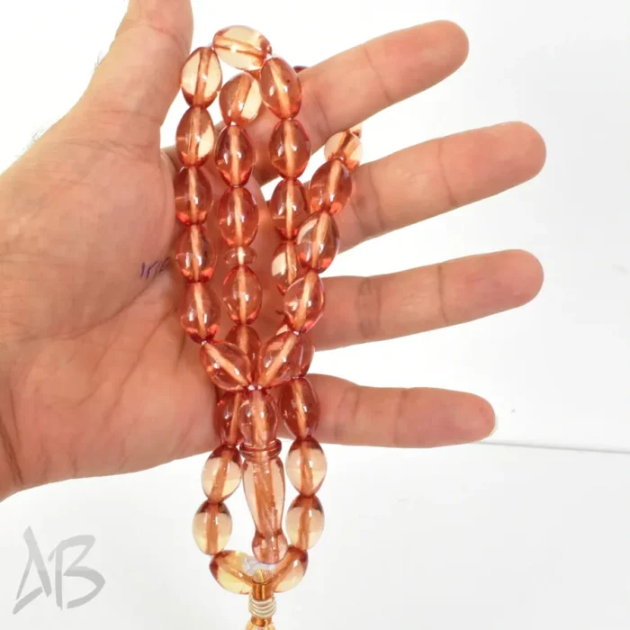 تسبیح سندلوس 33 دانه بودار تراش گندمی زیبا شماره 11 در 16 کد 1246 آقابزرگ - Image 4