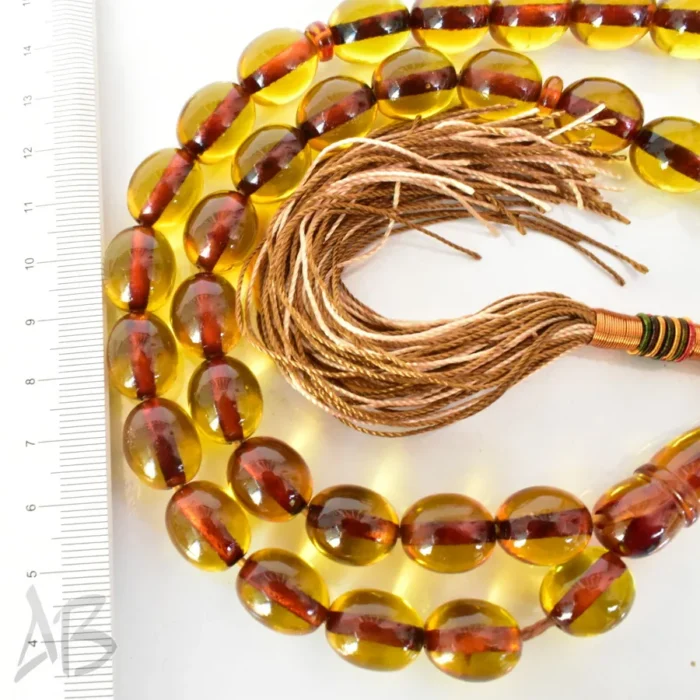 تسبیح سندلوس 33 دانه اصل کد 1249 بودار تراش بیضی تورنگ مشکی بسیار جذاب آقابزرگ - Image 4