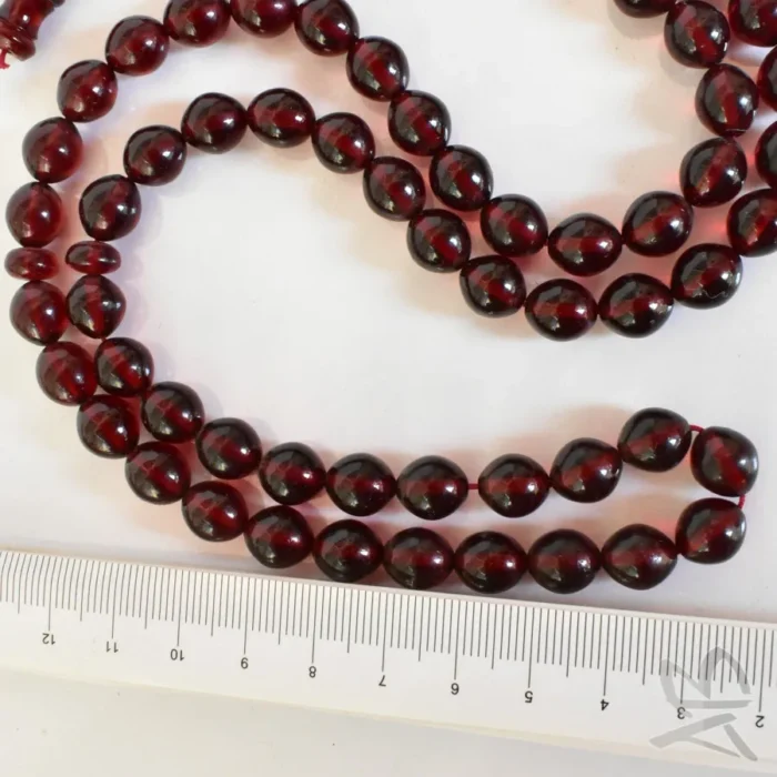 تسبیح سندلوس 57 دانه اصل بودار کد 1254 تراش تخم مرغی با منگوله زیبا - Image 4