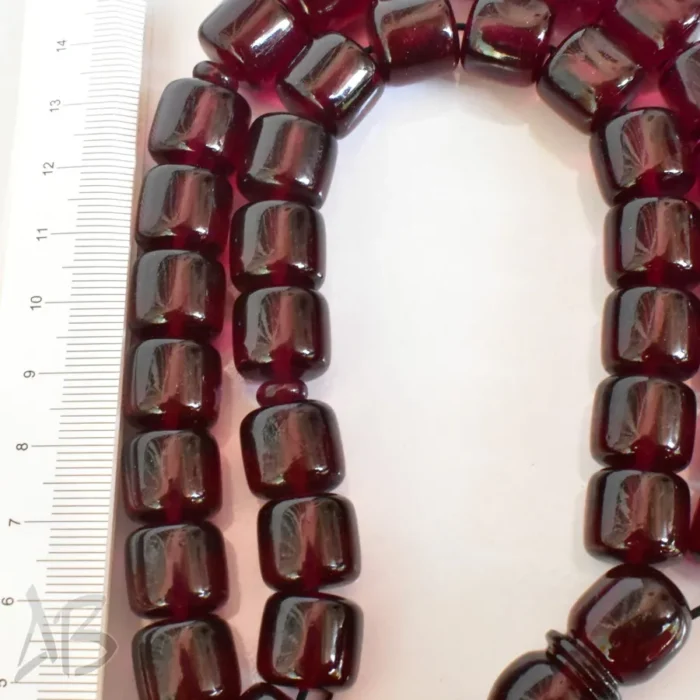 تسبیح سندلوس بودار 35 دانه اصل کد 1255 استوانه‌ای قهوه‌ای-قرمز خوشرنگ سایز 13 آقابزرگ - Image 5