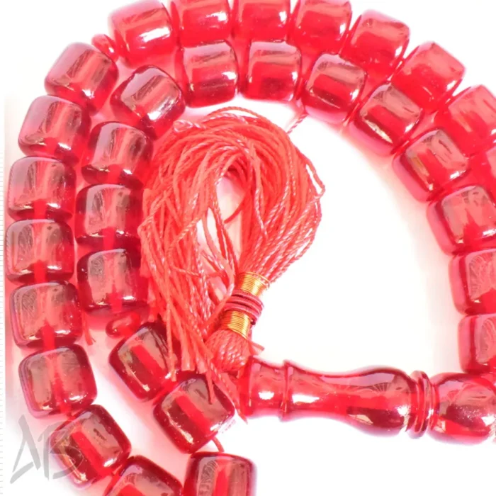 تسبیح سندلوس بودار 35 دانه اصل کد 1256 استوانه‌ای قرمز خوشرنگ سایز 13 آقابزرگ - Image 4