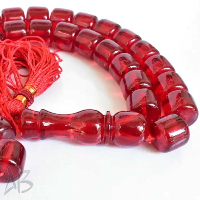تسبیح سندلوس بودار 35 دانه اصل کد 1256 استوانه‌ای قرمز خوشرنگ سایز 13 آقابزرگ - Image 6